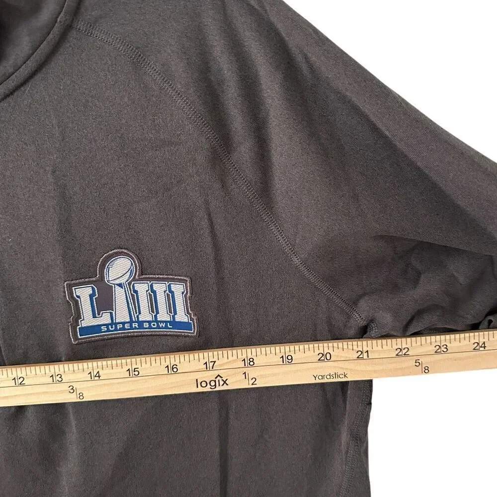 NFL Superbowl LIII (2019)‎ Nike Dri-Fit 1/4 Zip Grey Pullover Running Shirt XL